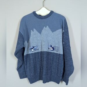 Vintage 90s Canadian Wool Blend Ski Sweater Mens Large Made in Canada